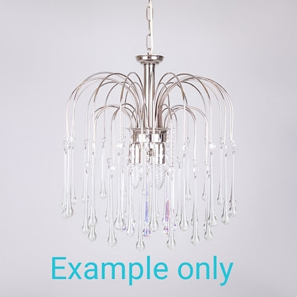 Three Murano Style Glass Iridescent Teardrops Chandelier Pieces Suncatcher - Picture 3 of 11